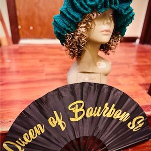 Green Dramatic Hat with Ruffled Brim